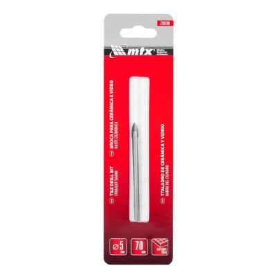 Broca para Cerâmica e Vidro 5mm Alta Precisão Metal Duro MTX