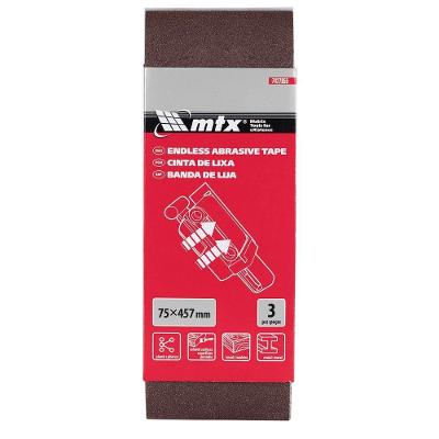 Cinta de Lixa Grão 100 457x75mm Acabamento Fino Cinza MTX 3 Peças