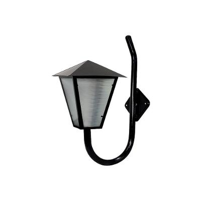 Luminária de Parede Romana Braço Curvo Alumínio Fundido Preto Bivolt Ouro Minas