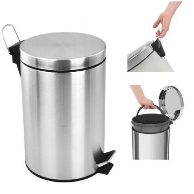 Lixeira Inox 12L Aço Inox Abertura com Pedal Tampa Basculante Inox