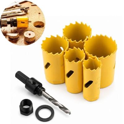 Jogo de Serra Copo Bimetal Profissional Kit 7 Pecas com Mandril e Broca Guia
