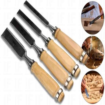Kit Formão 4 Peças Jogo Artesao Entalhar Madeira Esculpir Escultura Ferramenta Completo Profissional