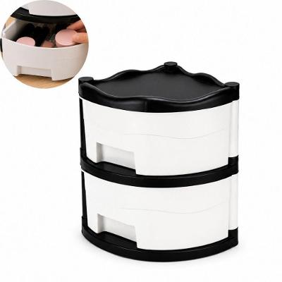 Gaveteiro de Canto Mesa Triangular Organizador Multiuso Plastico Porta Esmaltes Batons Escritorio