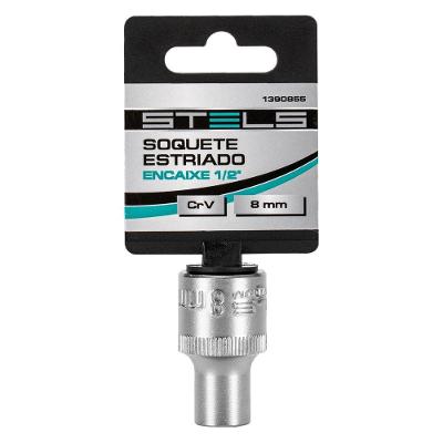 Soquete Estriado 8mm 1-2 Pol Alta Resistência Acabamento Resistente Stels