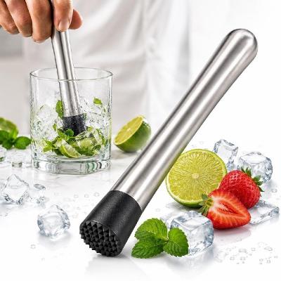 Socador Macerador de Drinks Profissional Aço Inoxidável Ponta Dentada Estrela Coquetel Caipirinha