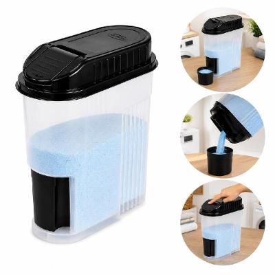 Porta Sabao em Po com Dosador Plastico Resistente Bpa Free Vedacao Contra Umidade Organizador