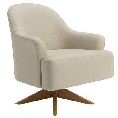 Poltrona Decorativa Naomi Base Giratoria Courino Marrom Milani Movelaria