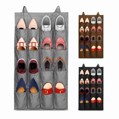 Sapateira de Porta Organizadora Vertical 16 Nichos 8 Pares Divisorias Suspensa Dobravel Multiuso