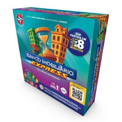 Jogo de Tabuleiro Banco Imobiliário Express Rápido e Dinâmico Amarelo Estrela