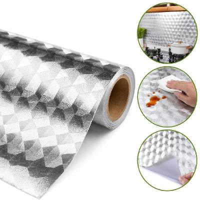 Papel Adesivo Revestimento Aluminizado Lavavel Impermeavel Multiuso Protetor Cozinha Alumínio Rolo