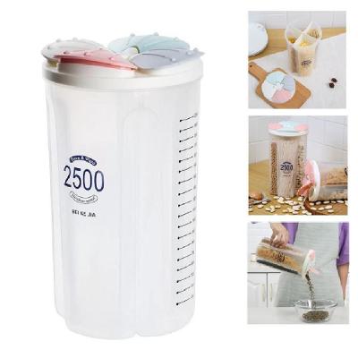 Organizador de Mantimentos 4 Divisórias Porta Grãos Cereais Plástico Multiuso Cozinha Transparente