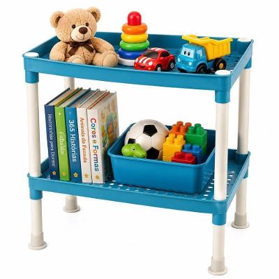 Prateleira Infantil Mini Estante Organizadora 2 Andares Plástico PP Azul