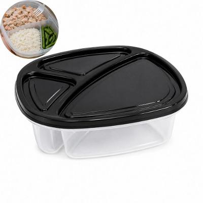 Pote Marmita Monterey 1,1L com 3 Divisorias Plastico Resistente Livre de BPA Micro-ondas Tampa