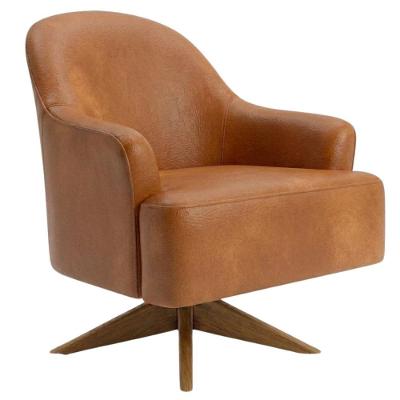 Poltrona Decorativa Naomi Base Giratoria Courino Marrom Milani Movelaria