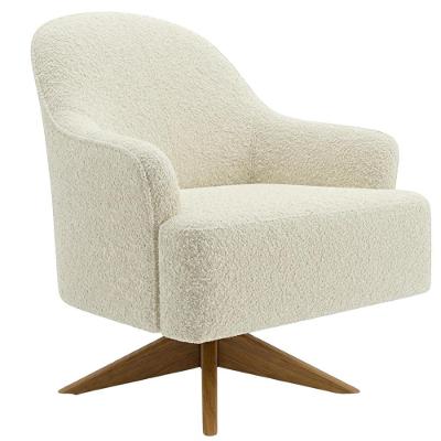 Poltrona Decorativa Naomi Base Giratoria Boucle Confortavel Linho