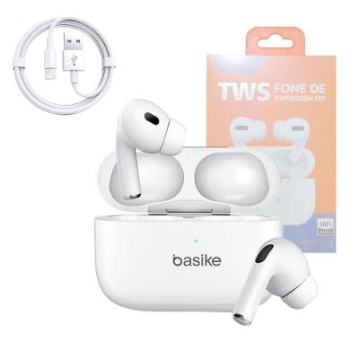 Fone de Ouvido Bluetooth Basike TWS Premium Case de Carga Bluetooth 5.3V Branco