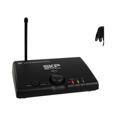 Microfone sem Fio Mini-III com Lapela UHF Preto SKP Pro Audio Bivolt