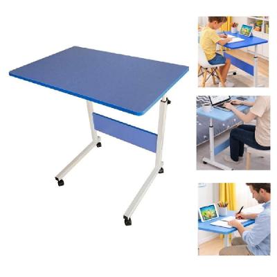 Mesa para Notebook Retangular Moderno sem Gavetas Estrutura Alumínio 40CM Azul Altura Ajustavel