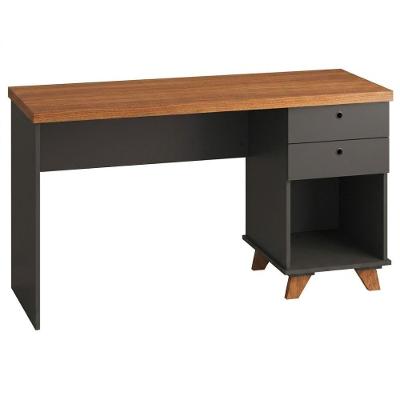 Mesa Escrivaninha Sky Moderno 2 Gavetas MDP 135CM Freijo Preto Artany