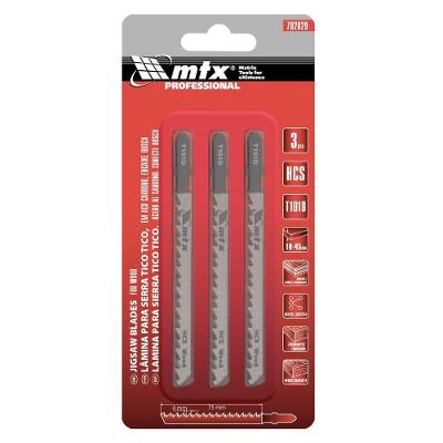Lâmina para Serra Tico-Tico T101D Cortes Retos Madeira MDF HDF Plástico Inox MTX 3 Peças