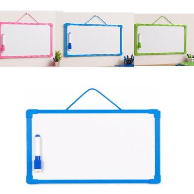 Lousa Quadro Branco Infantil Dupla Face Magnética com Caneta Apagador Cordão Azul 20CM