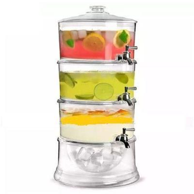 Dispenser de Bebidas 3 Camadas Suqueira Tripla 3 em 1 10,5L Acrílico Multiuso Empilhável