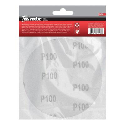 Disco de Lixa com Velcro 125mm Grão 100 Granulação P100 10 Peças MTX