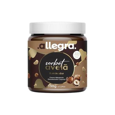 Creme Hidratante Corporal Sorbet Avelã Iluminador com Efeito Radiante e Absorção Rápida 150G Allegra