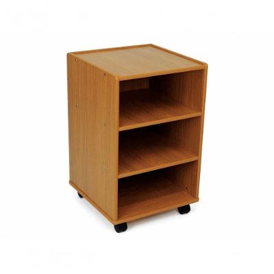 Mesa Auxiliar Bella Moderno 3 Prateleiras MDF Marrom Escuro Arktus