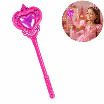Varinha Magica Infantil Musical Encantada com Luz Som Coracao Rosa Meninas