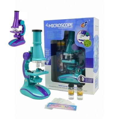 Microscopio Luz LED 100X 200X 450X Infantil Educacional Completo Roxo