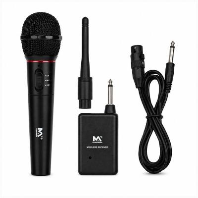 Microfone sem Fio Profissional Dinamico Karaoke Palestras Eventos Longo Alcance Reducao Ruido Preto