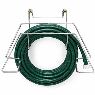 Suporte Enrolador de Mangueira Jardim Parede Organizador Aco Cromado Bivolt 35CM