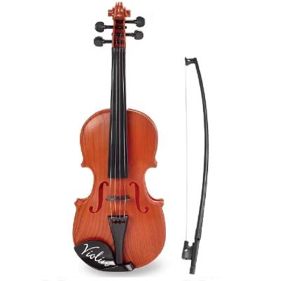 Violino Infantil Mini Acustico com 4 Cordas e Arco Brinquedo Branco Plastico