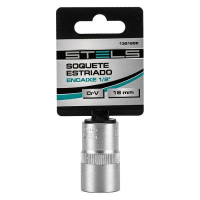Soquete 16mm Encaixe 1-2 Polegada Perfil Estriado Maior Aderencia Stels
