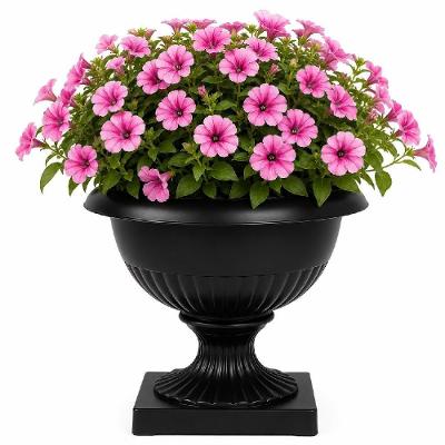 Vaso Decorativo para Plantas Taça Cone Cônico Plástico Vintage Preto Jardim Varanda
