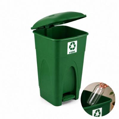Lixeira Coleta Seletiva 30L Plástico com Pedal Tampa Antiodor Verde Injeplastec