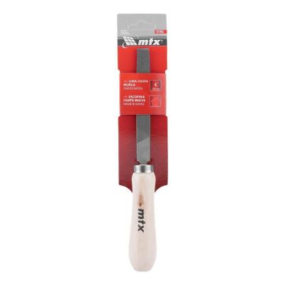 Lima Chata Murca 4 Polegadas 100MM Acabamento Preciso Metal Inox com Cabo de Madeira MTX