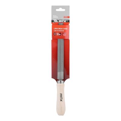 Lima Meia Cana 6 Polegadas 150 mm Alta Capacidade Desbaste Inox Cabo de Madeira MTX