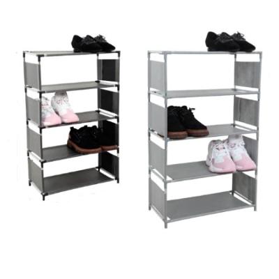Sapateira 5 Prateleiras Estante Organizador Vertical Multiuso Plastico Metal TNT Facil Montagem