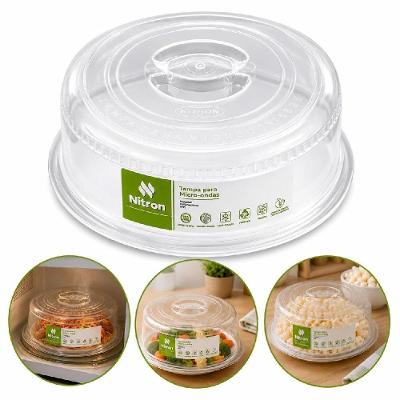 Tampa Protetora para Micro-ondas Anti Respingo Alimentos Plastico Resistente Bpa Free Saidas