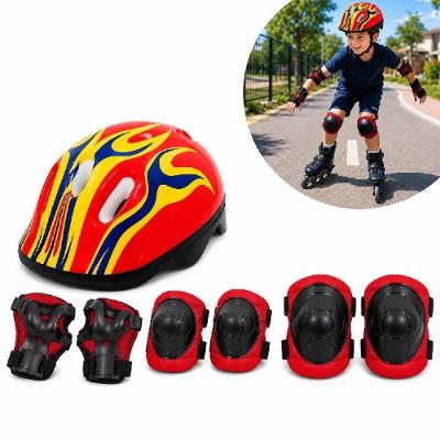 Kit de Protecao Infantil Capacete Joelheira Cotoveleira Bike Ciclismo Patinete Skate Esporte Radical
