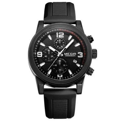 Relógio Esportivo Masculino Militar Analógico de Quartzo Impermeavel Preto Pulseira Silicone