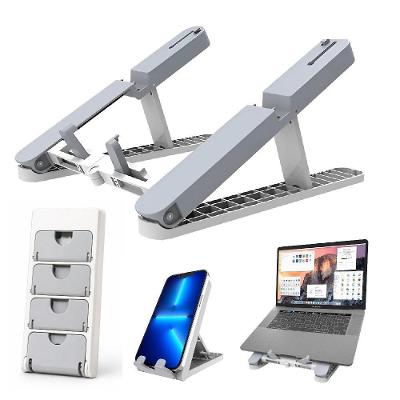 Suporte para Notebook Articulado Duplo Kit 2 em 1 Ergonomico Celular Tablet Dobravel Multifuncional