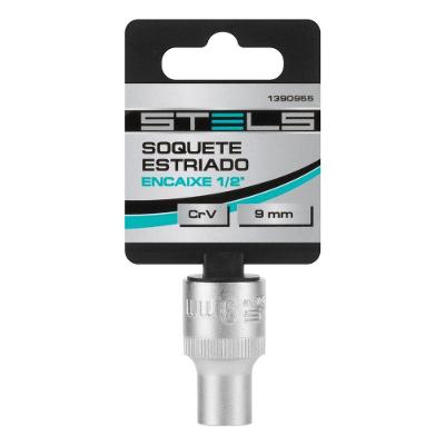 Soquete Estriado 9mm Encaixe 1-2 Pol Alta Resistência Inox Stels