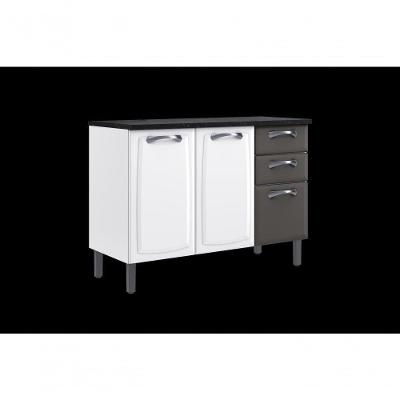 Balcão de Cozinha New Premium 3 Portas 2 Gavetas Aço 120CM Itatiaia