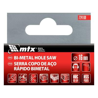Serra Copo Bimetal 16mm para Metal e Madeira Corte Preciso Bivolt MTX