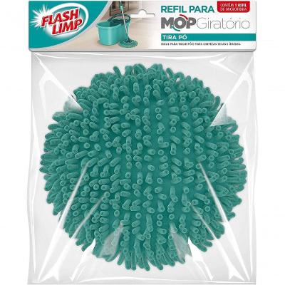 Refil para Mop Giratorio RMOP6315 Remocao de Po Pelos e Cabelos 100% Microfibra Cinza Flash Limp