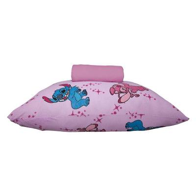 Jogo de Lençol Solteiro Malha 100% Algodão Disney Play 2 Peças Rosa Portallar