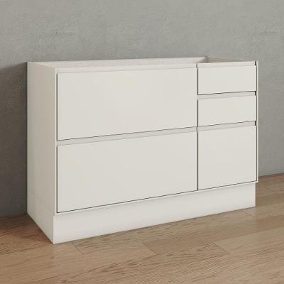 Balcão Pia Fineze 1 Porta 4 Gavetas MDF 120CM Bege Móveis Henn
